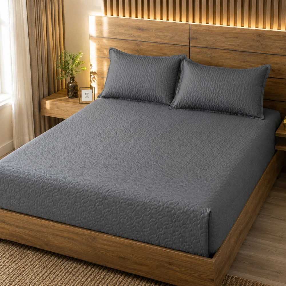 edredon-ajustable-gris-para-cama-doble edredon ajustable gris para cama doble
