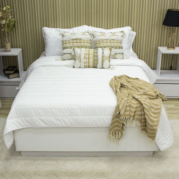 Tendido Milan Perla guata siliconada 120 gramos - Cama Doble