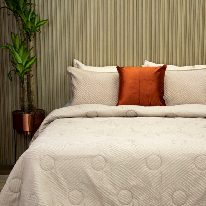 Tendido Isakar Beige guata siliconada  - cama Doble
