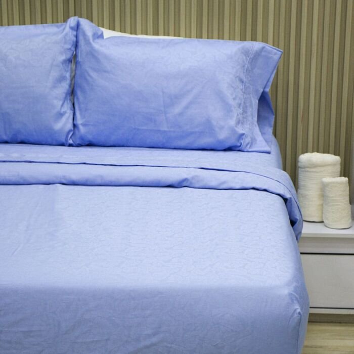 Juego de Sabanas Sky Deluxe Blue Mist – Jacquard 144 hilos 1