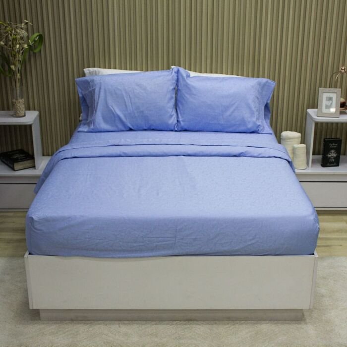 Juego de Sábanas Sky Deluxe Blue Mist – Jacquard 250 hilos