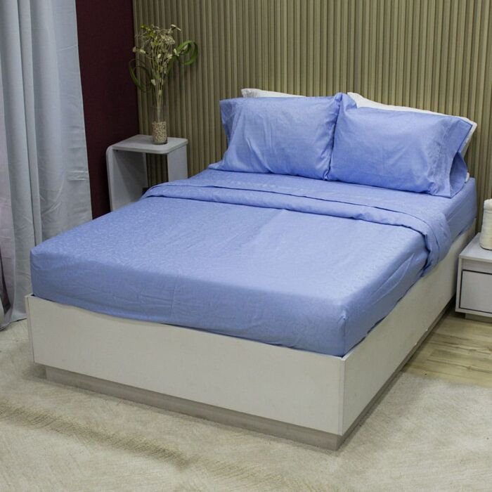 Juego de Sabanas Sky Deluxe Blue Mist – Jacquard 144 hilos 3