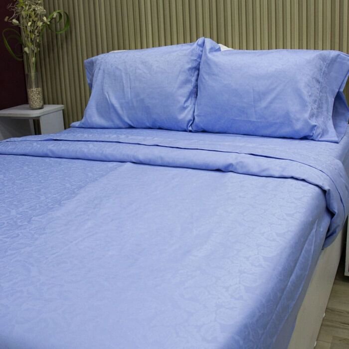 Juego de Sabanas Sky Deluxe Blue Mist – Jacquard 144 hilos 4