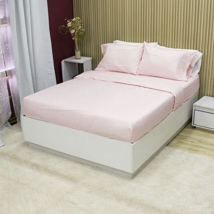 Juego de Sabanas Sky Deluxe Brisa Rosa Jacquard 144 hilos 4