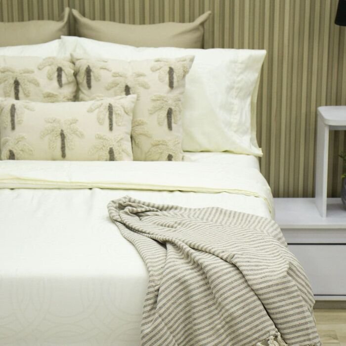 Juego de Sábanas Sky Deluxe Marfil Serenity - Jacquard 250 hilos
