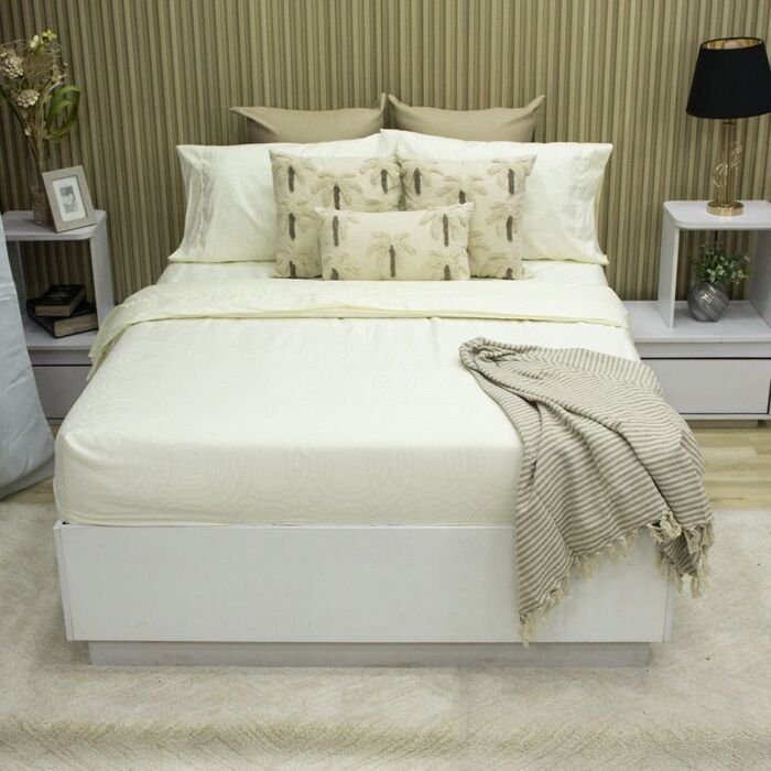 Juego de Sabanas Sky Deluxe Marfil Serenity Jacquard 144 hilos 2