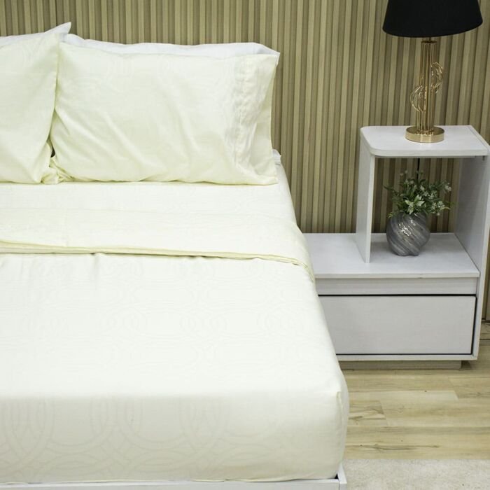 Juego de Sabanas Sky Deluxe Marfil Serenity Jacquard 144 hilos 5