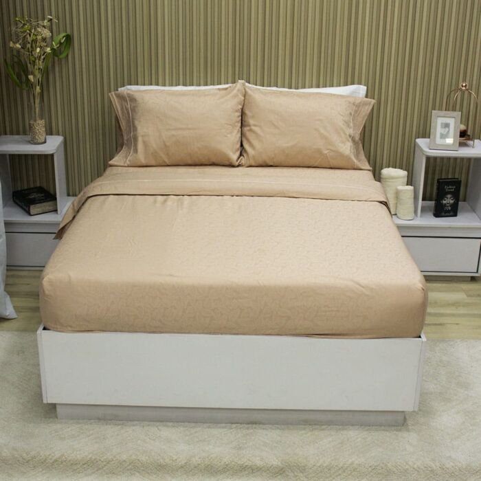 Juego de Sabanas Sky Deluxe Moka Soft– Jacquard 144 hilos 1