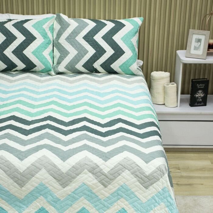 Sobrecama Becorat Chevron Aqua