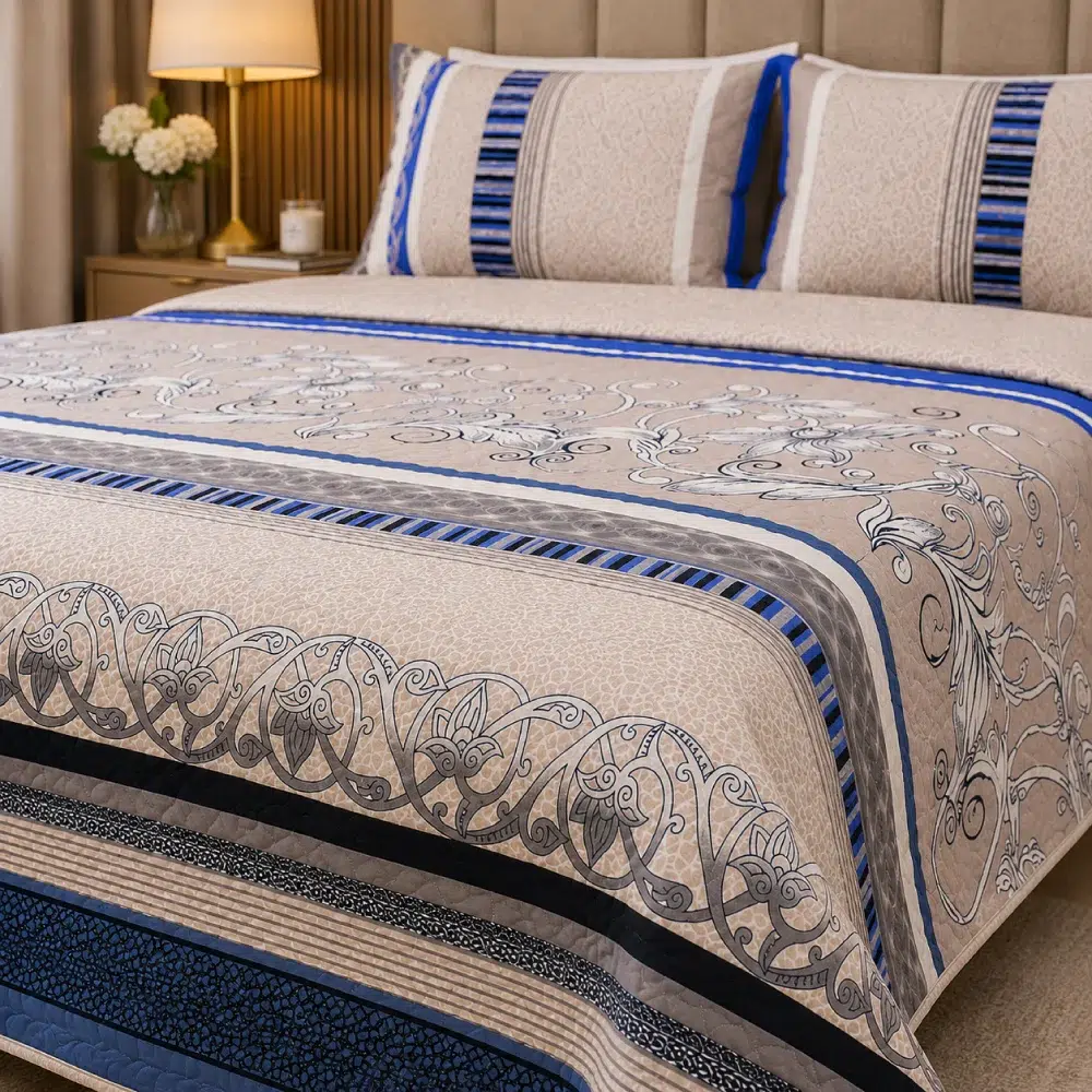sobrecama-clasica-estampada-para-cama-doble sobrecama clasica estampada para cama doble
