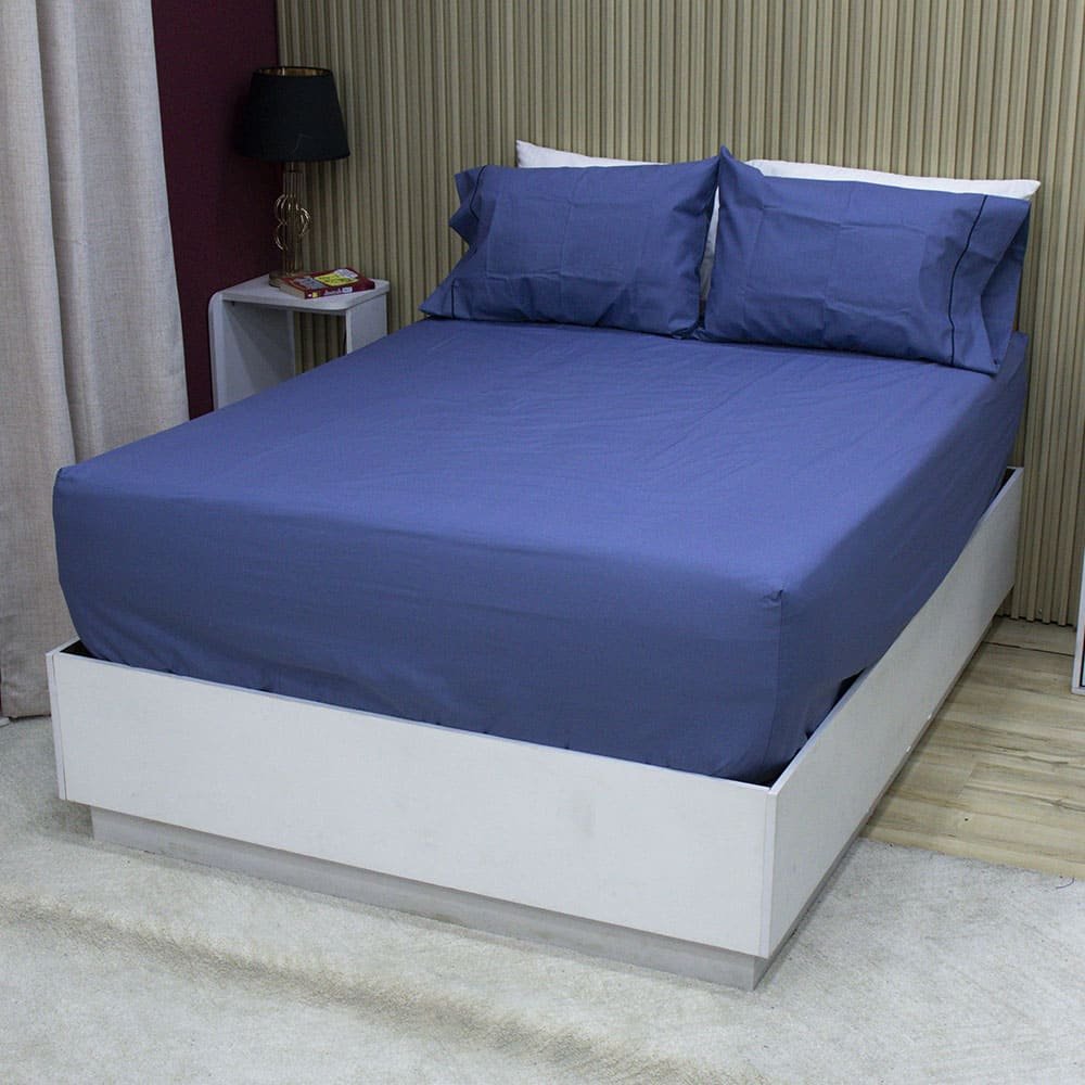 Set Sábana Ajustable + Fundas de Almohada Fuelle Plus Blue – 144 hilos 4 Set Sabana Ajustable Fundas de Almohada Fuelle Plus Blue 144 hilos 4