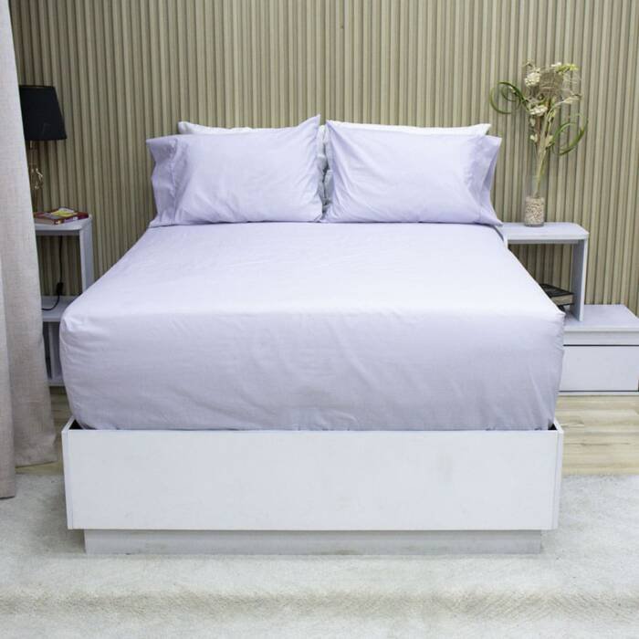 Set Sabana Ajustable Fundas de Almohada Fuelle Plus Lila 144 hilos 1