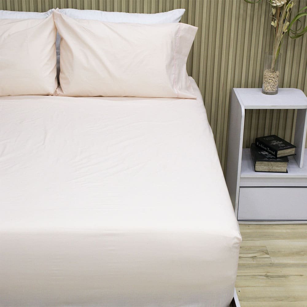 Set Sábana Ajustable + Fundas de Almohada Fuelle Plus Peach – 144 hilos 3 Set Sabana Ajustable Fundas de Almohada Fuelle Plus Peach 144 hilos 3