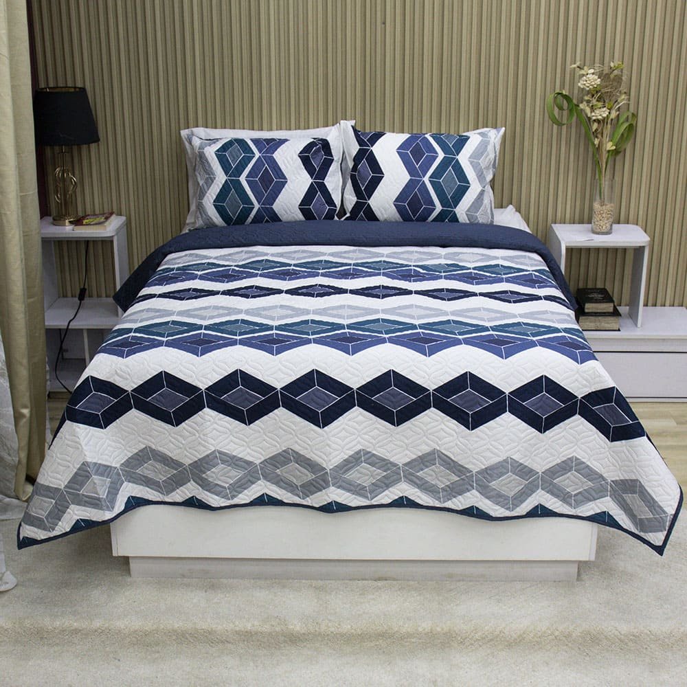 Sobrecama Becorat Hexa Blue 2 Sobrecama Becorat Hexa Blue 2