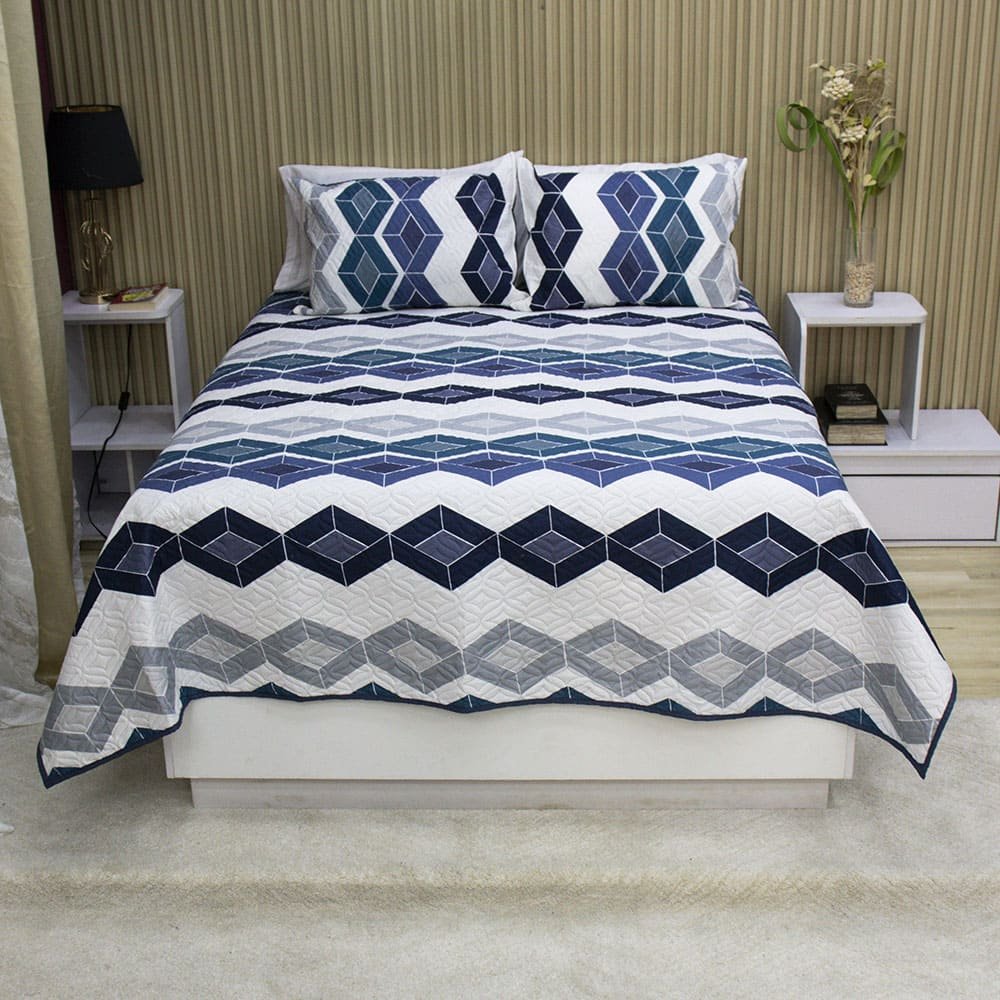 Sobrecama Becorat Hexa Blue 5 Sobrecama Becorat Hexa Blue 5