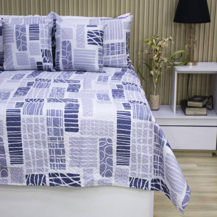 Sobrecama Becorat Mosaico Azul Indigo 1