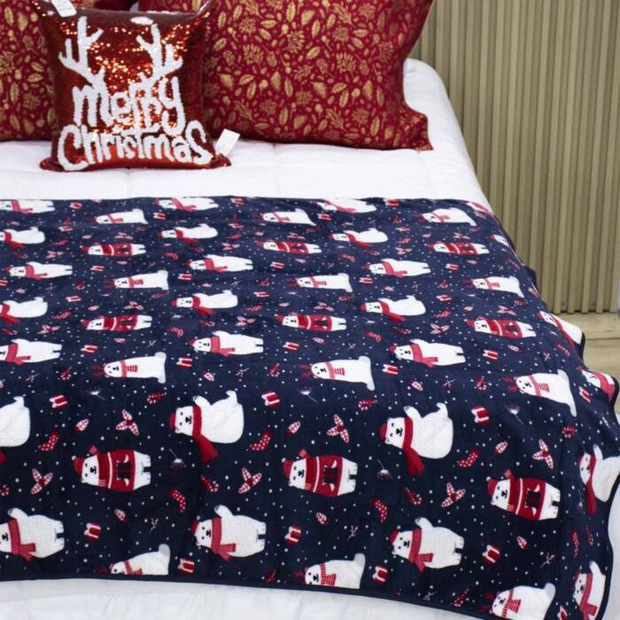 Manta Decorativa Christmas Bears