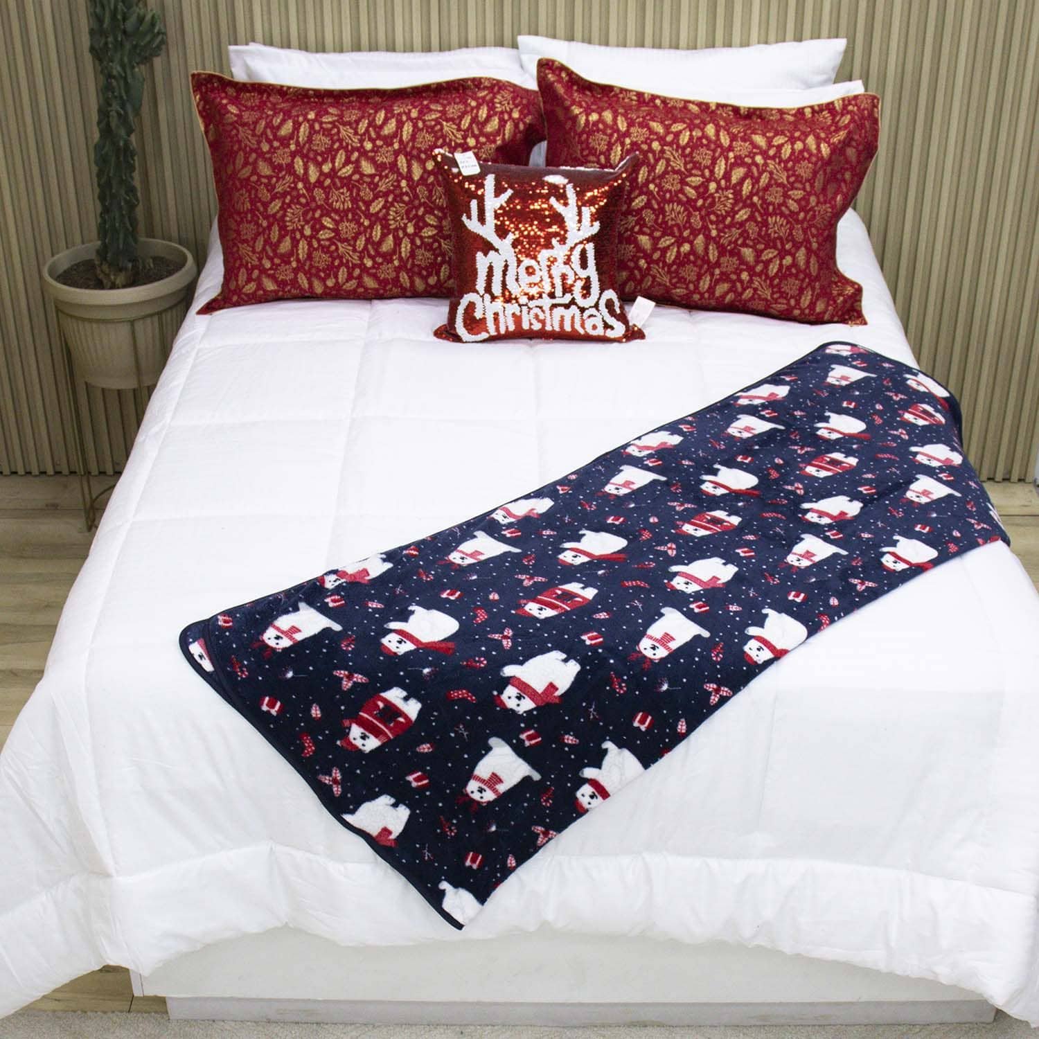 Manta Decorativa Christmas Bears 2