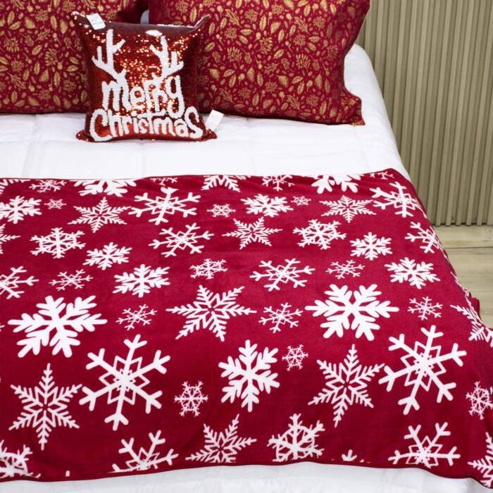 Manta Decorativa Christmas Snowflake