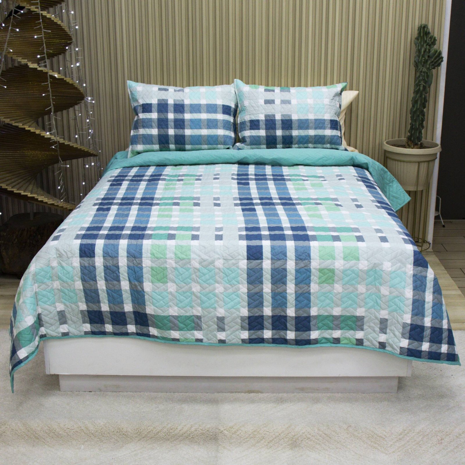 SOBRECAMA BECORAT PLAID GRID 1