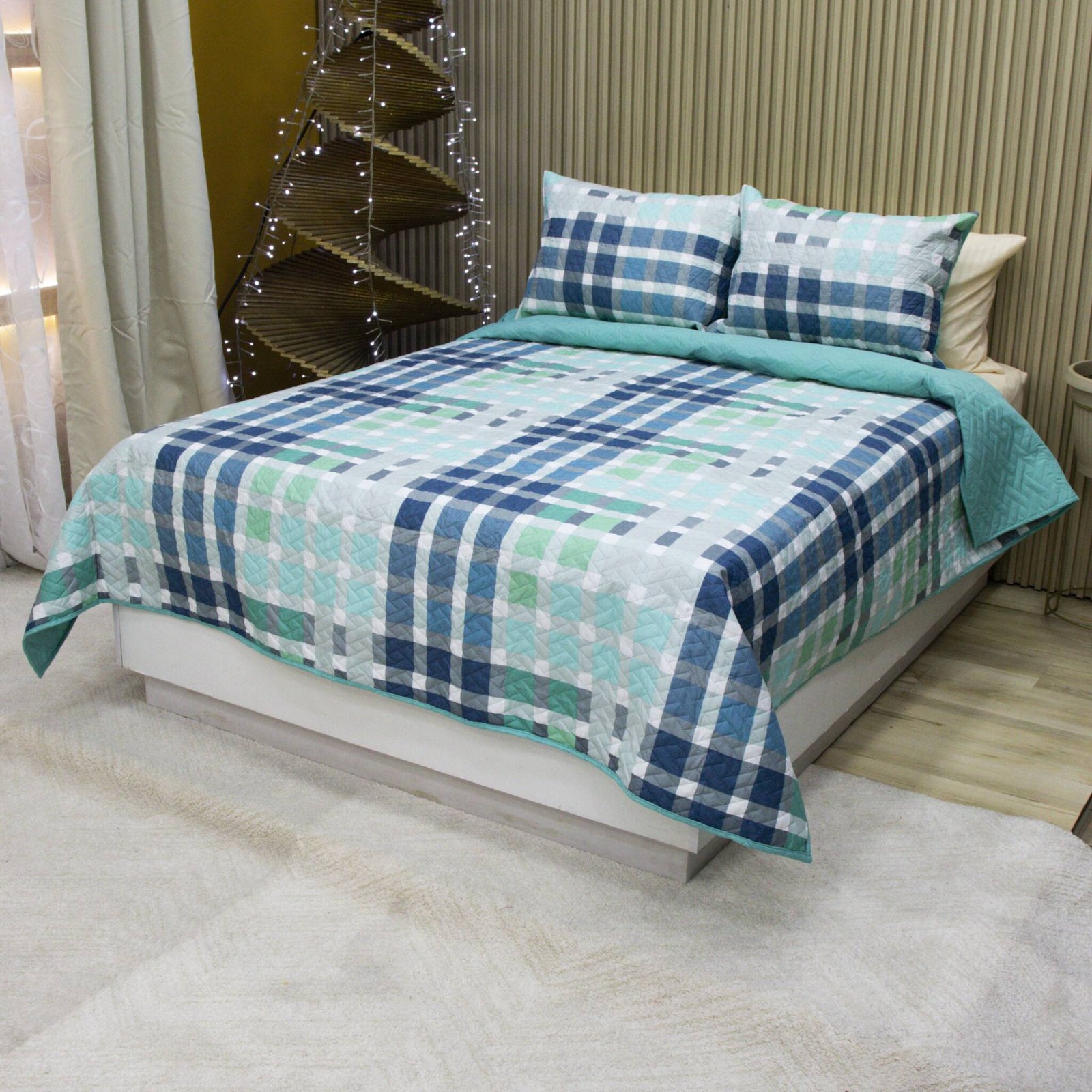 SOBRECAMA BECORAT PLAID GRID 2
