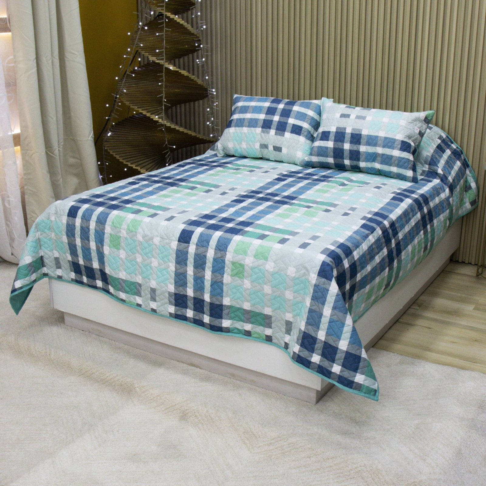 SOBRECAMA BECORAT PLAID GRID 4
